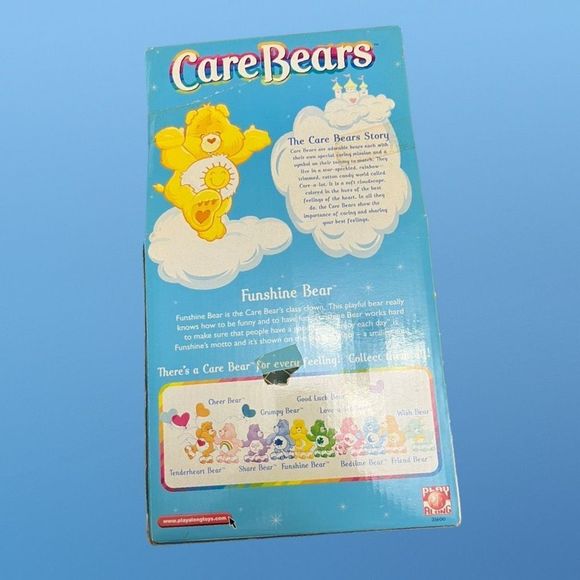 2002 Play Along 12" Yellow "FUNSHINE" Care Bear with "The Great Race" VHS - Picture 3 of 5